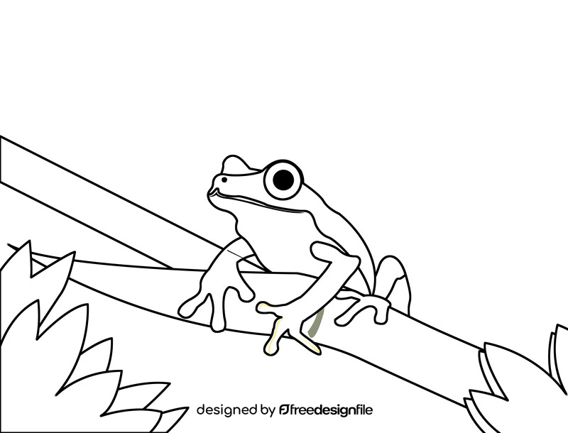 Frog black and white vector