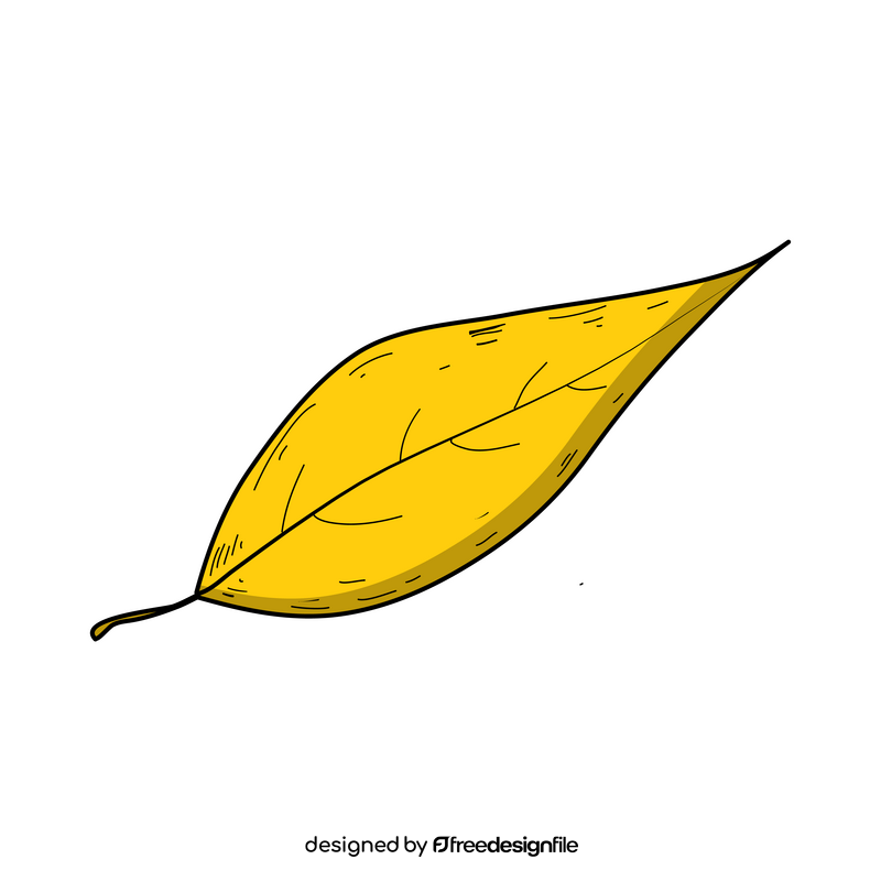 Yellow fall leaf drawing clipart