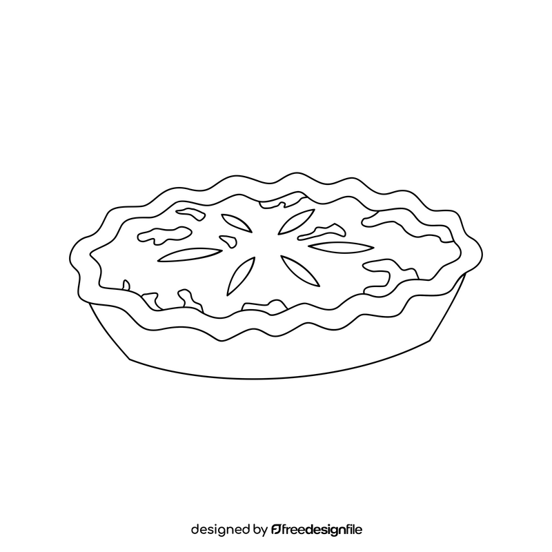 Apple pie black and white clipart