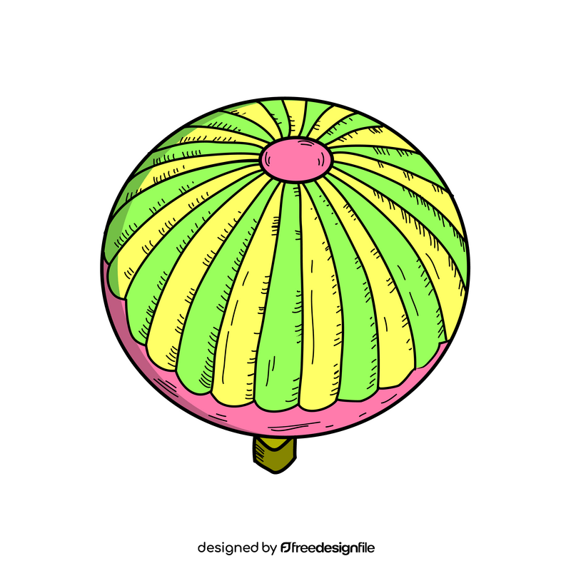 Bright hot air balloon clipart