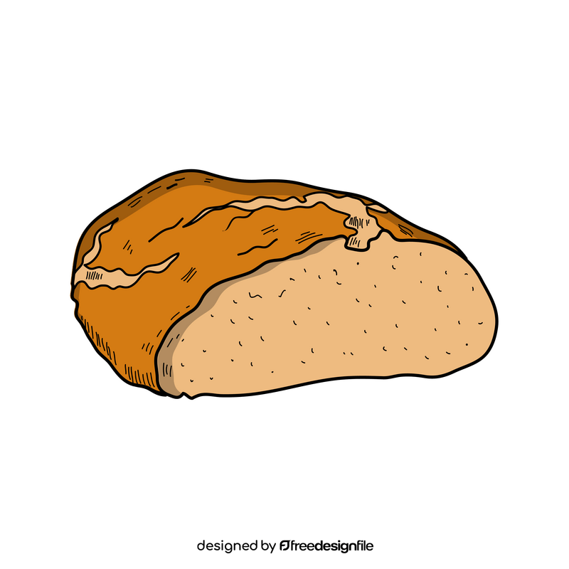 Bread cut in half drawing clipart