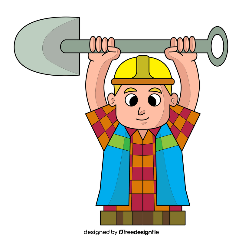 Bob The Builder, Bob with shovel clipart