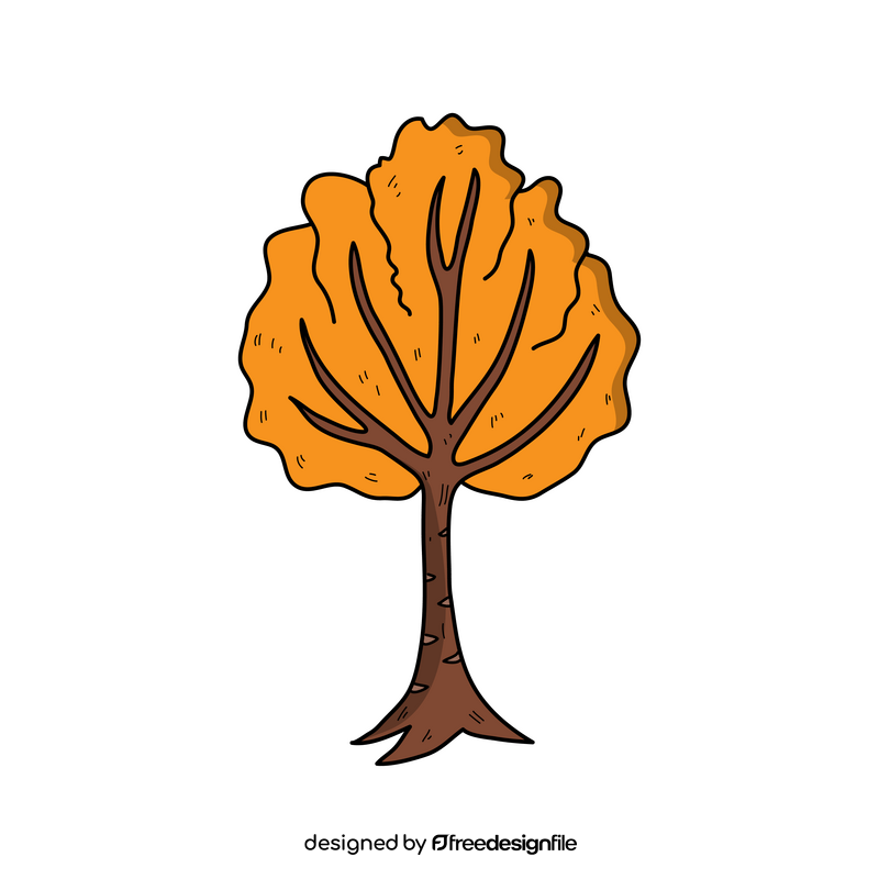 Cartoon autumn tree clipart