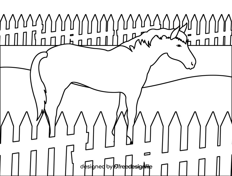 Horse black and white vector