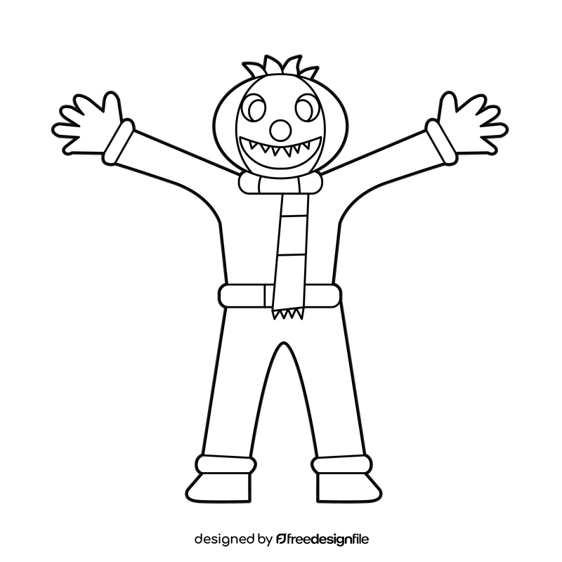 Bob The Builder, Spud scarecrow drawing black and white clipart