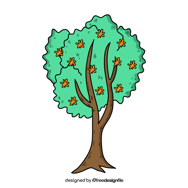 Cartoon spring tree drawing clipart