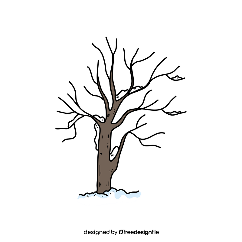 Winter tree with snow clipart