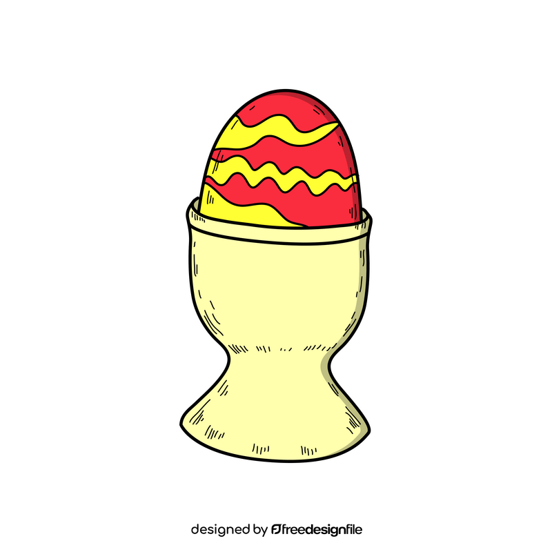 Easter egg in egg cup clipart