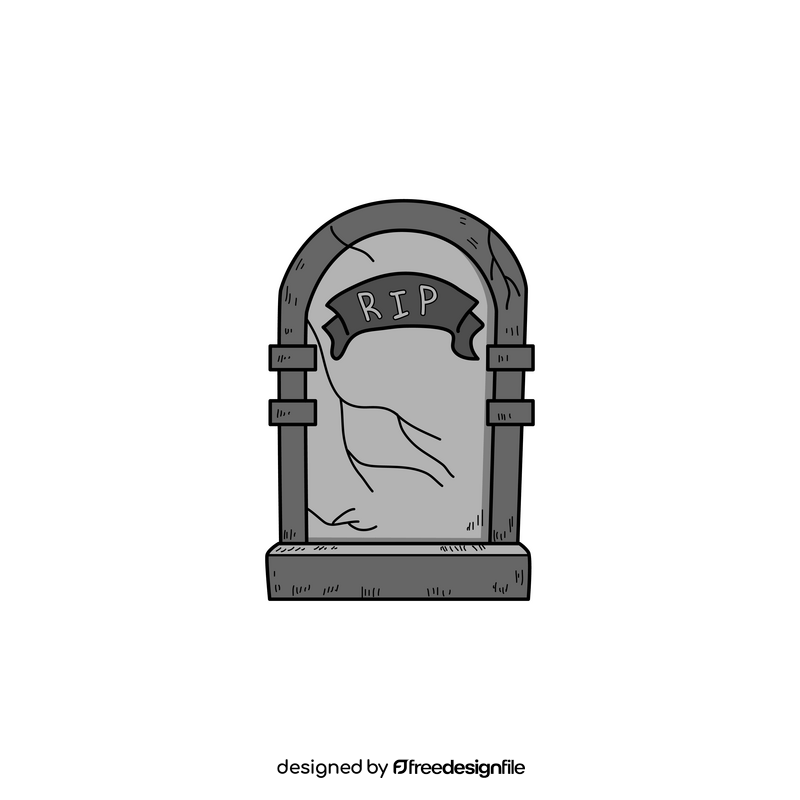 Halloween rip tombstone drawing clipart