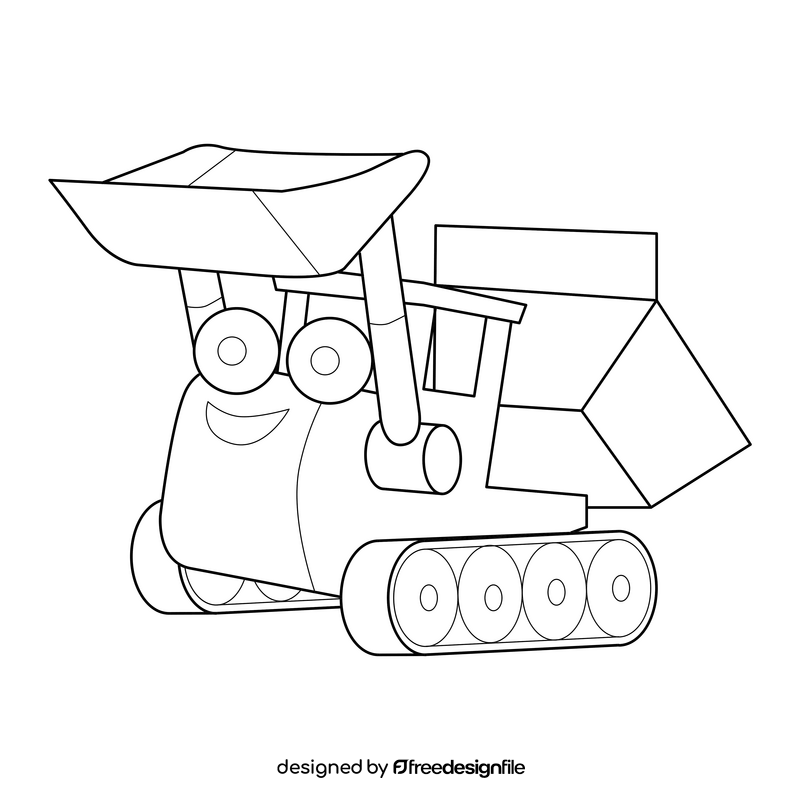 Bob The Builder, Muck bulldozer drawing black and white clipart