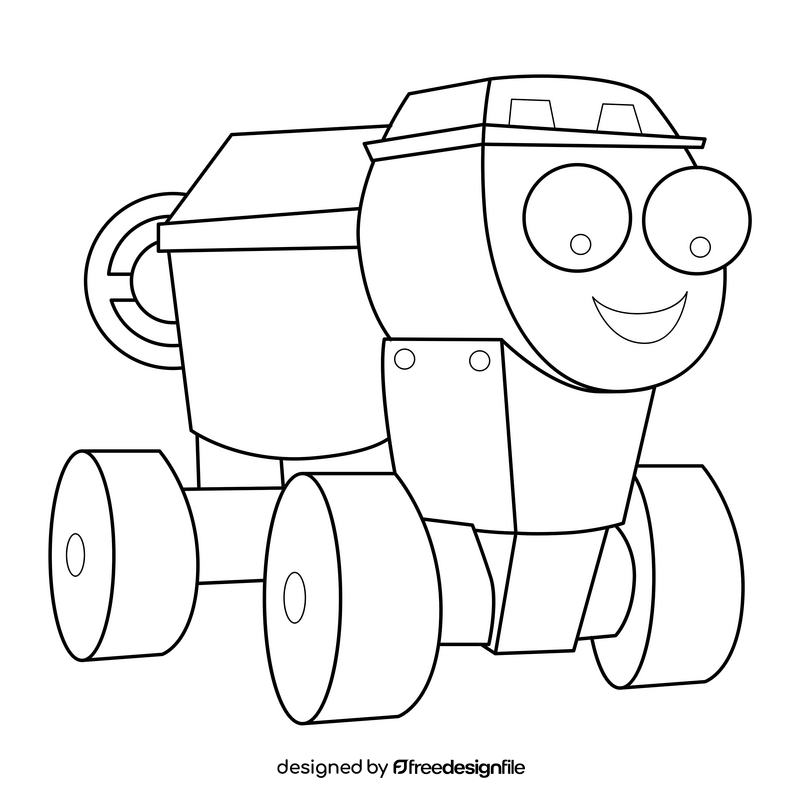 Bob The Builder, Dizzy the cement mixer truck drawing black and white clipart