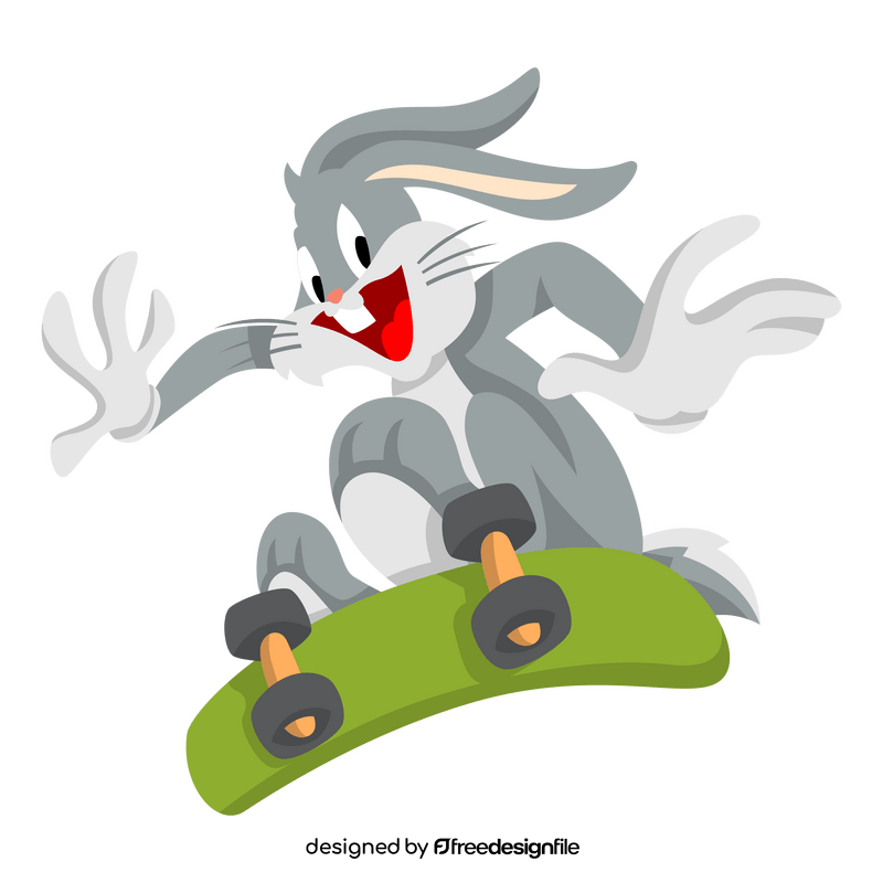 Bugs Bunny with skateboard clipart