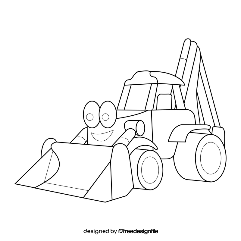 Bob The Builder, Scoop digger drawing black and white clipart