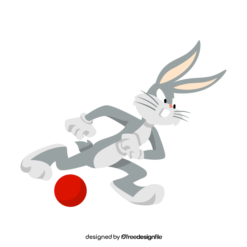 Bugs Bunny cartoon character playing football clipart