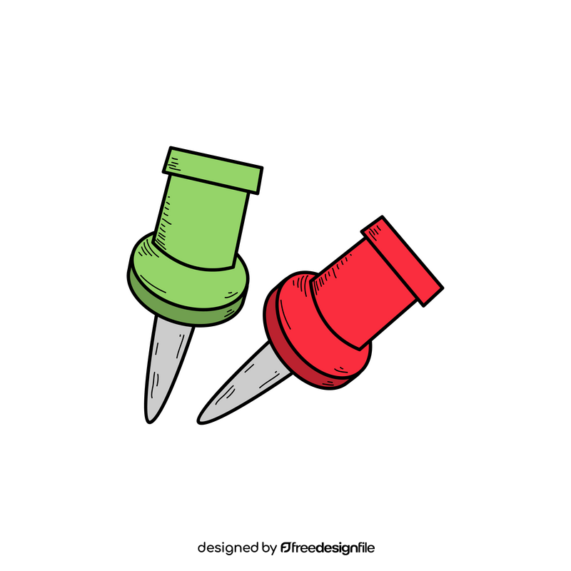 Push pins drawing clipart