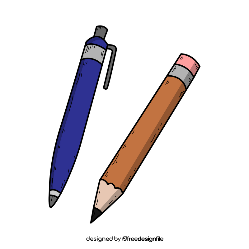 Pen and pencil drawing clipart