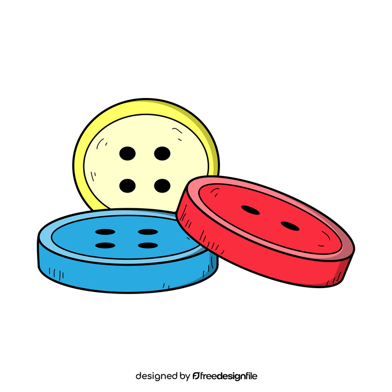 Sewing buttons drawing clipart