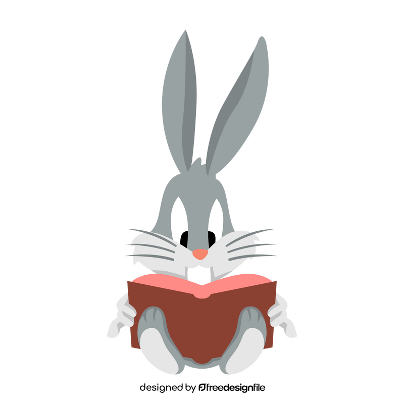 Bugs Bunny reading book clipart