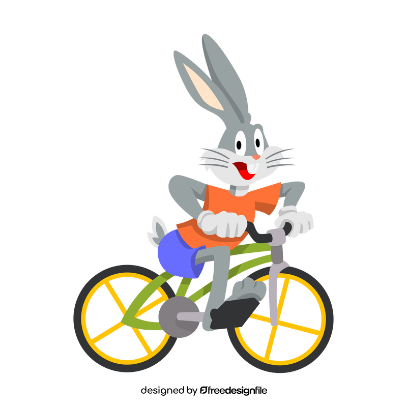 Bugs Bunny biking cartoon clipart