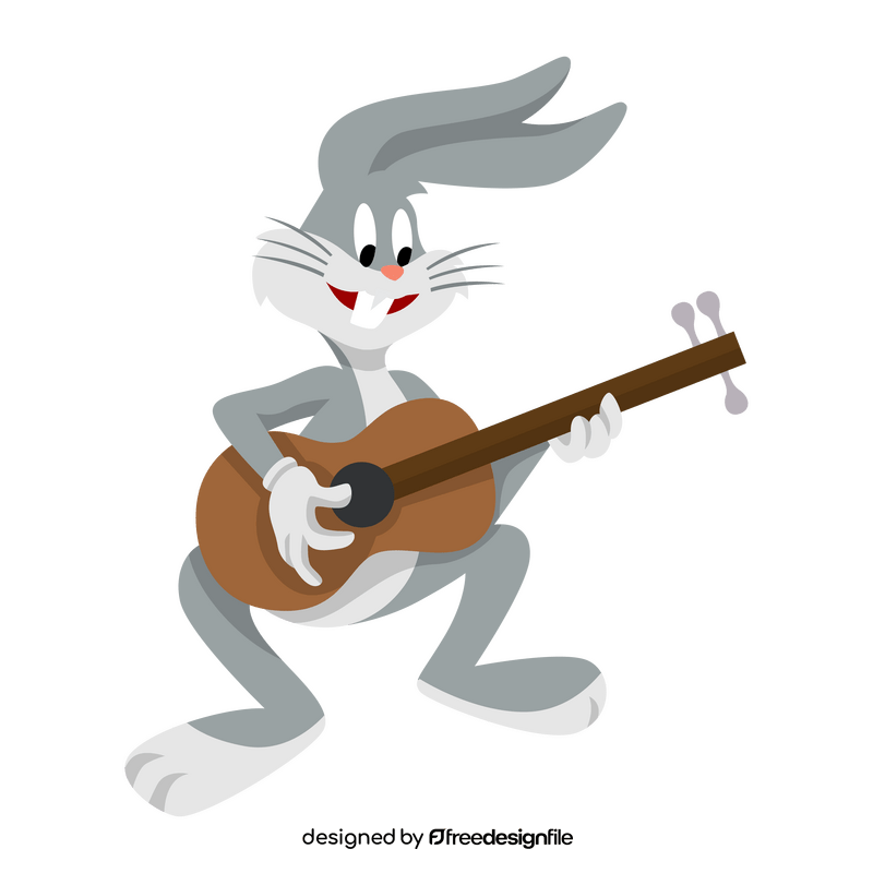 Bugs Bunny playing guitar cartoon clipart