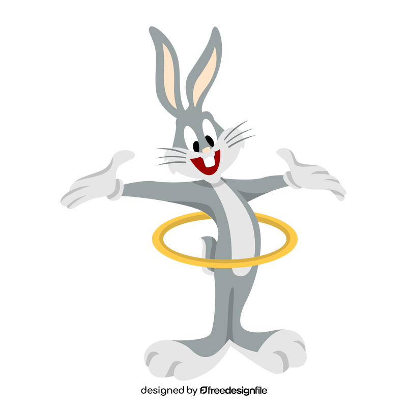 Bugs Bunny with hula hoop clipart