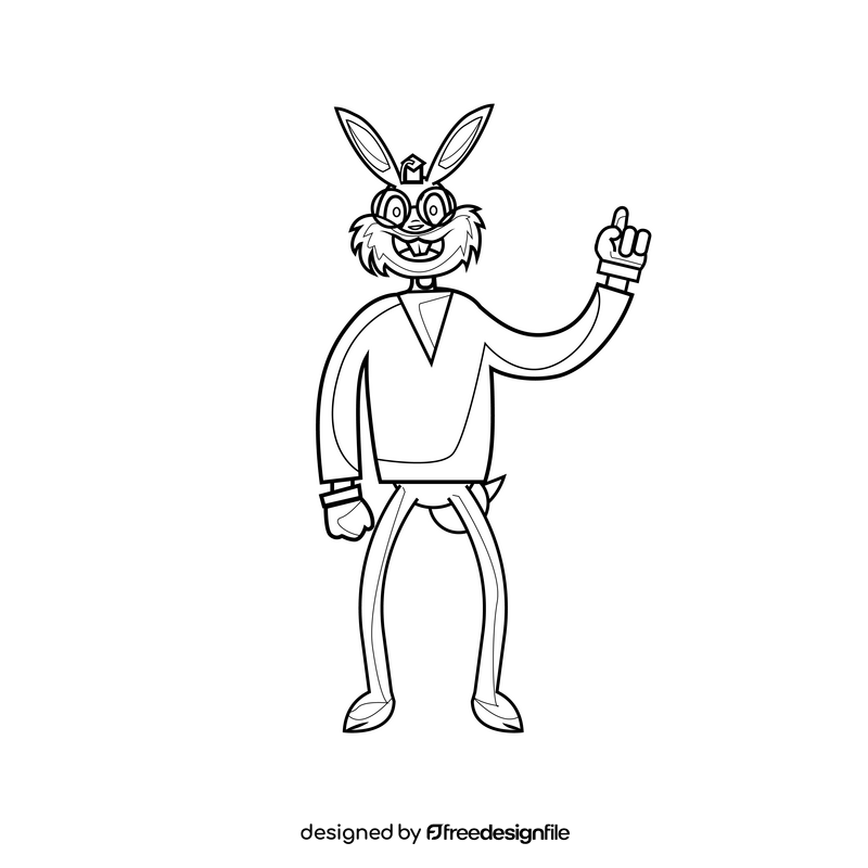 Bugs Bunny teacher drawing black and white clipart