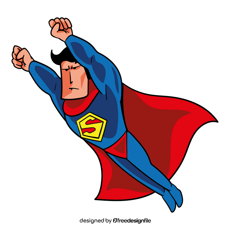 Superman cartoon clipart