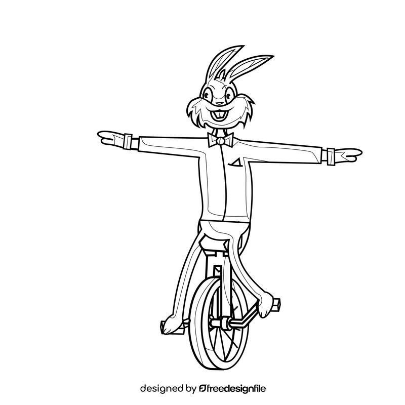 Bugs Bunny circus drawing black and white clipart