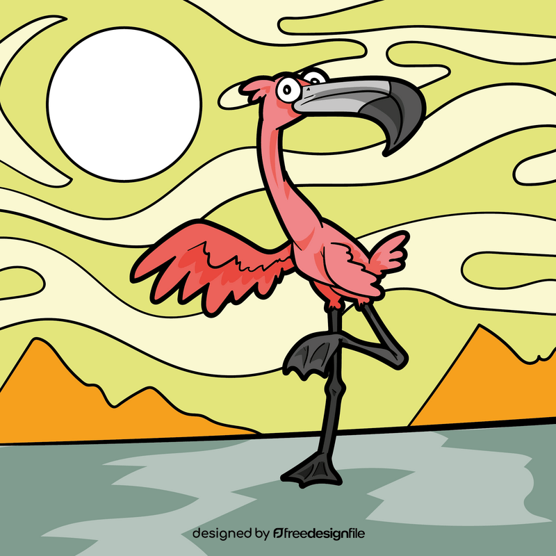 Flamingo cartoon vector