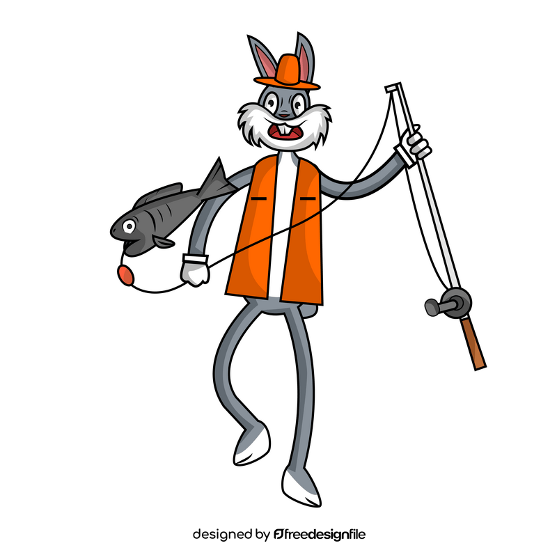 Bugs Bunny fishing clipart