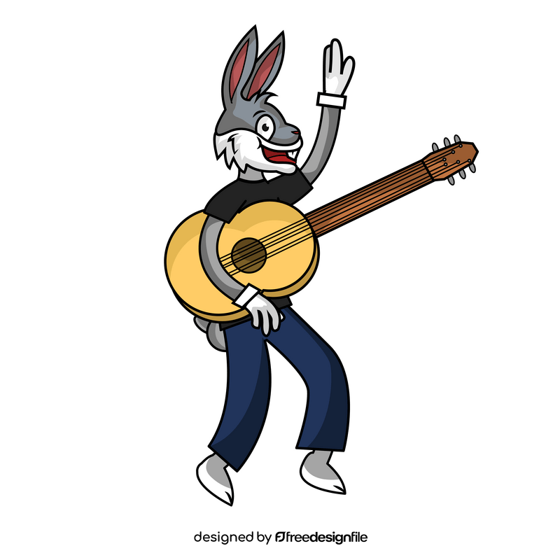 Bugs Bunny with guitar clipart