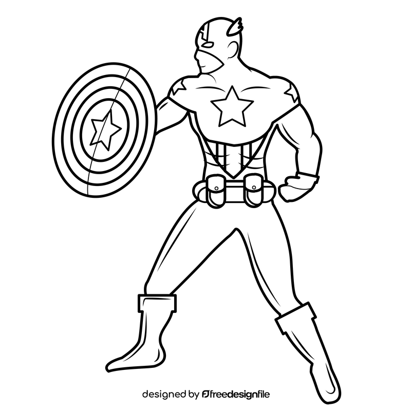 Captain America Bucky Barnes drawing black and white clipart