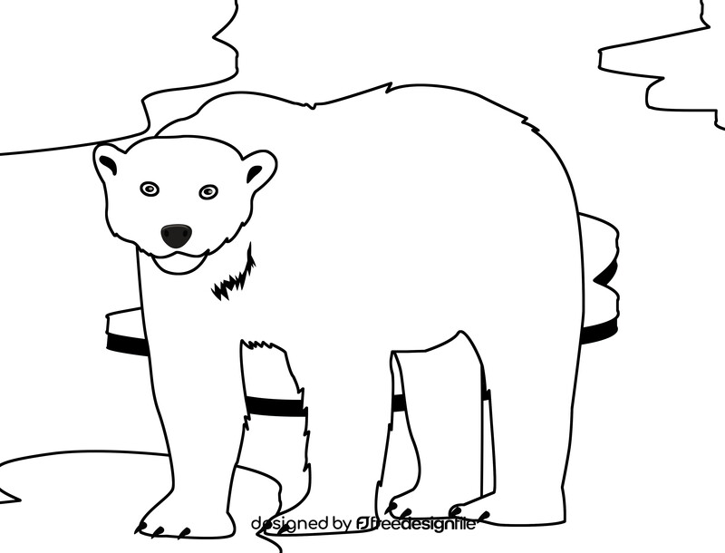 Polar Bear black and white vector