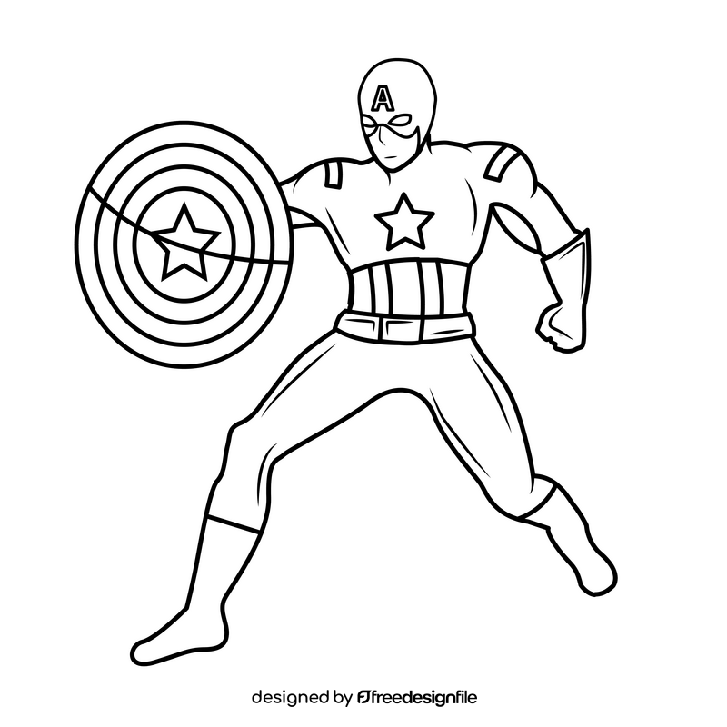 Captain America The Avengers drawing black and white clipart