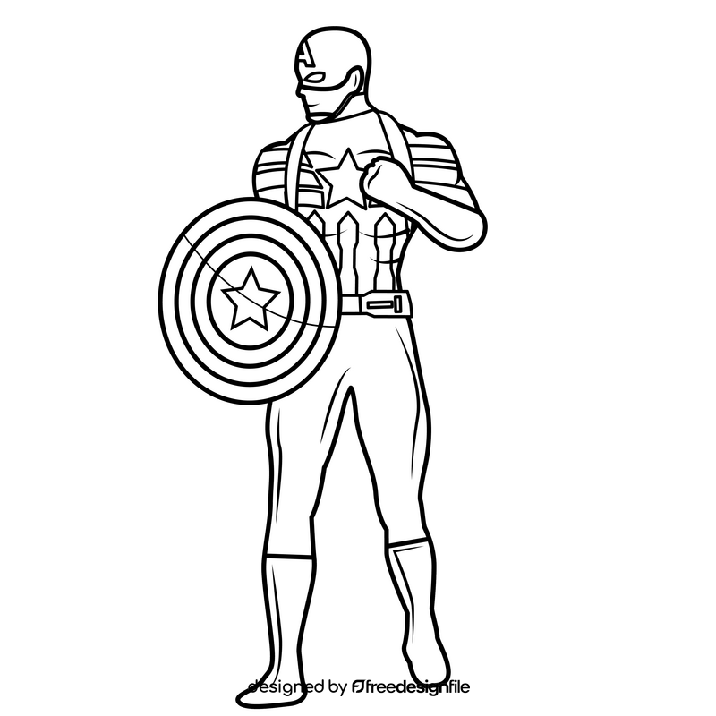 Captain America the Winter Soldier black and white clipart