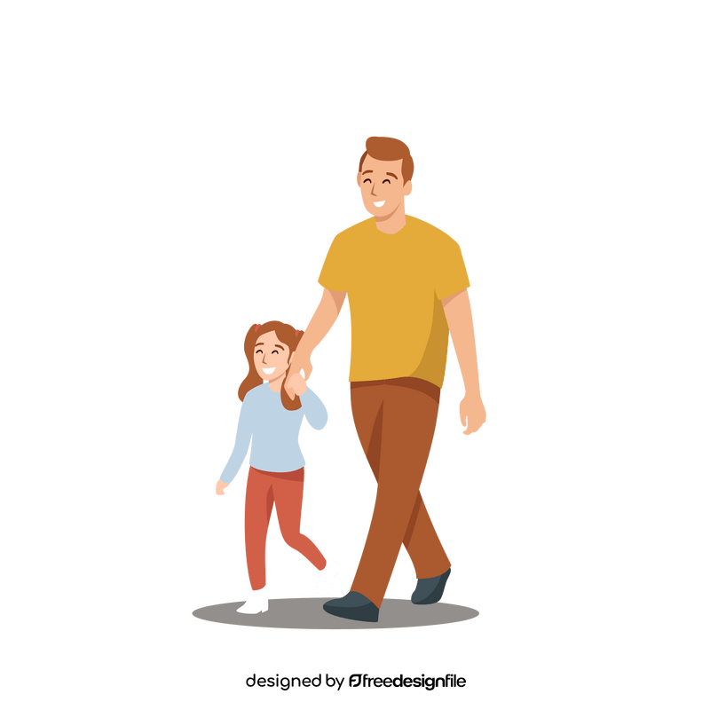 Dad and daughter clipart