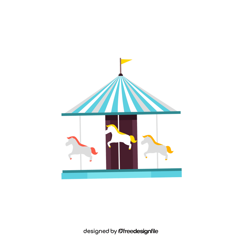 Amusement park horse carousel clipart