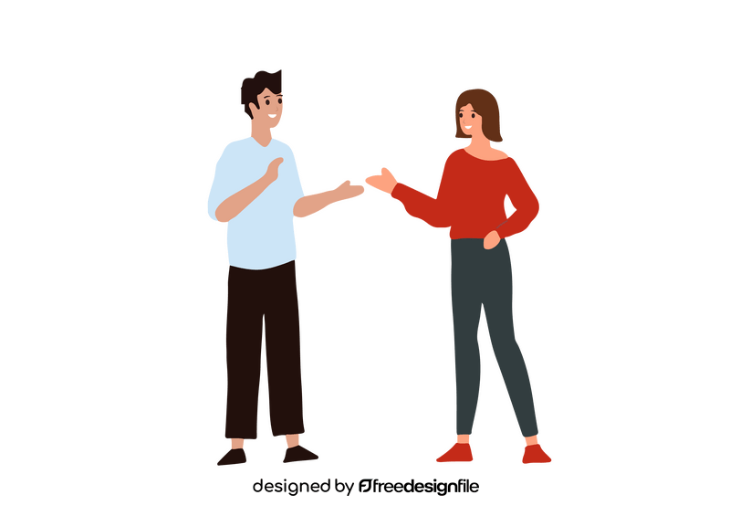 Boy and girl talking clipart