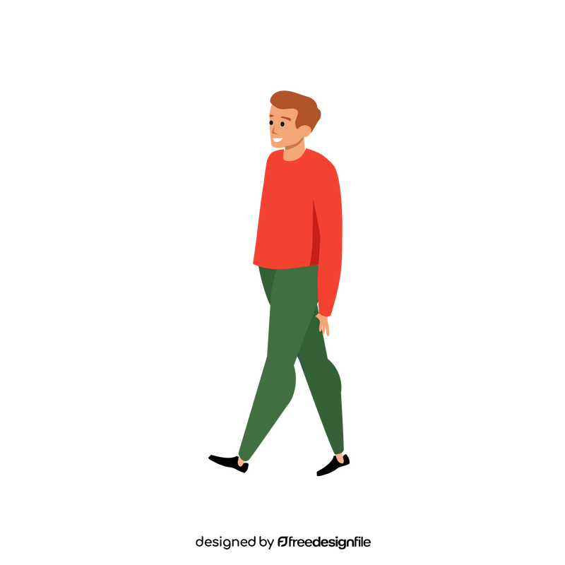 Boy walking clipart