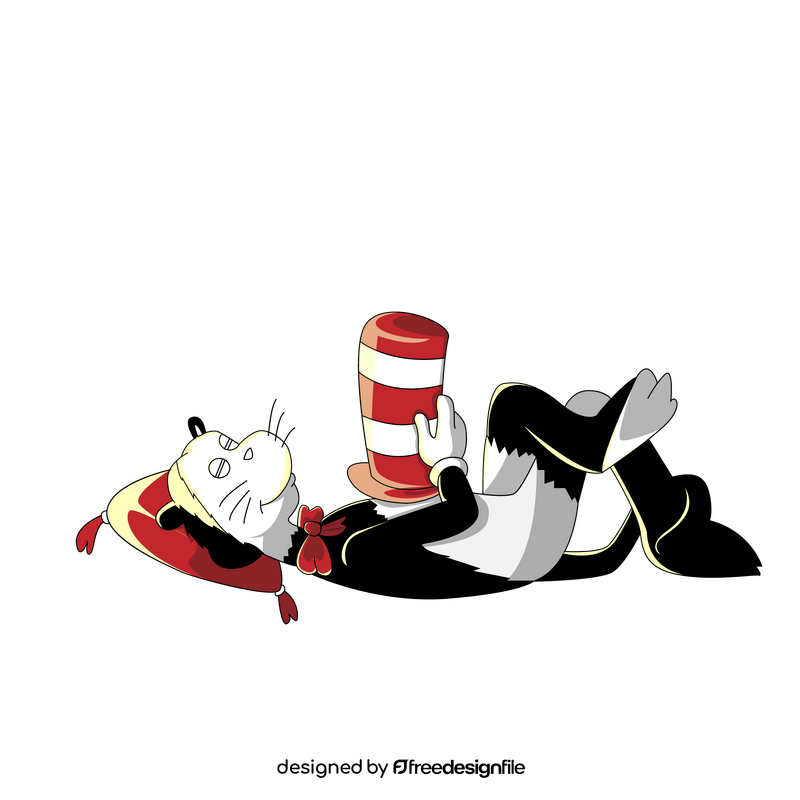 Cat in the Hat sleeping clipart