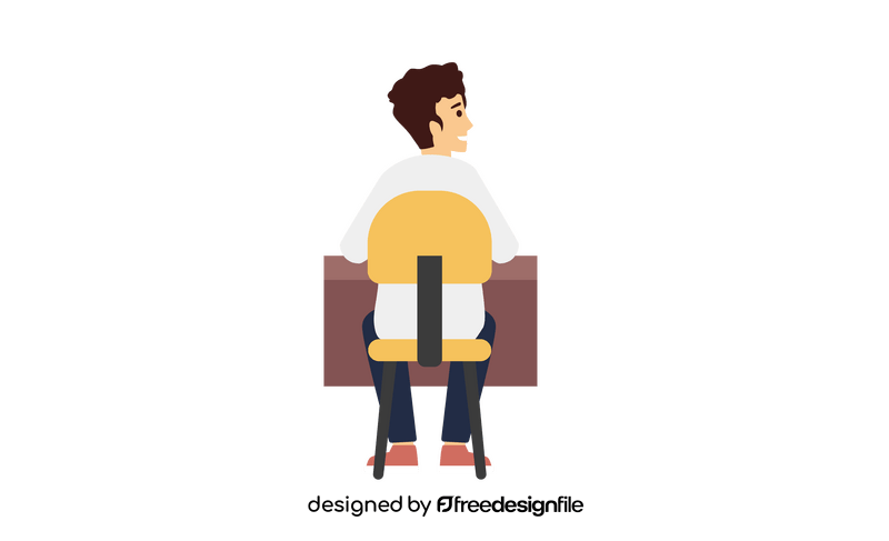 Boy sitting clipart