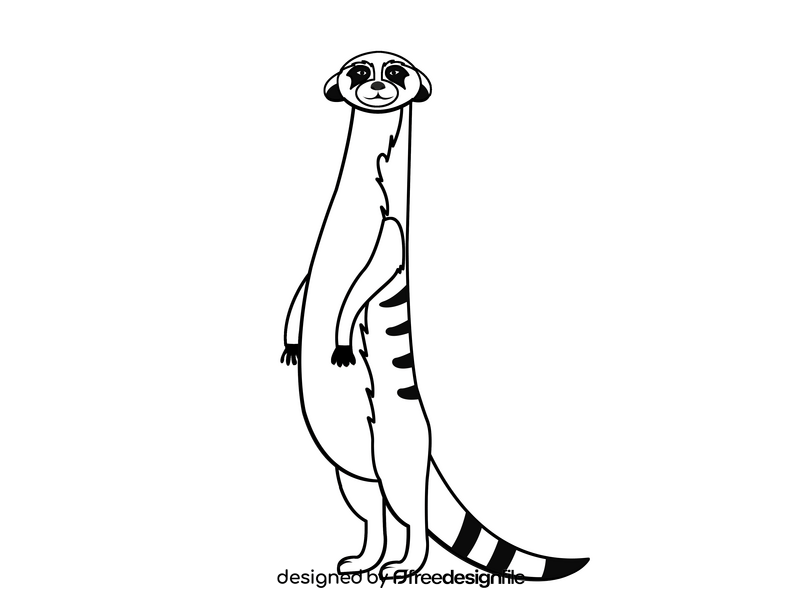 Meerkat black and white clipart