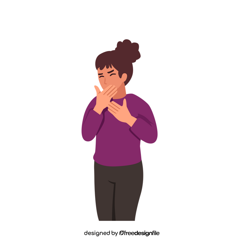 Woman cough clipart