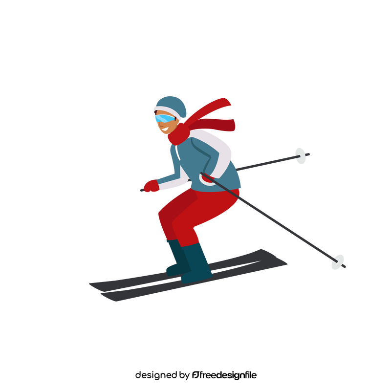 Man skiing clipart