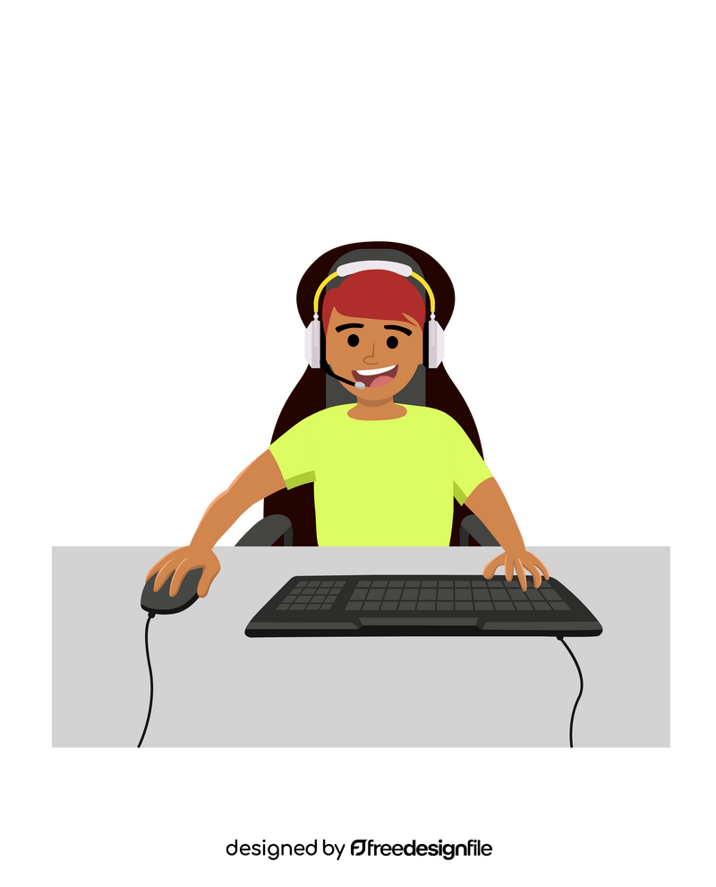 Live game streamer boy clipart