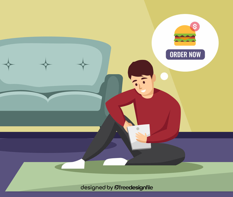 Man ordering food vector