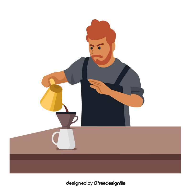 Barista making a coffee clipart