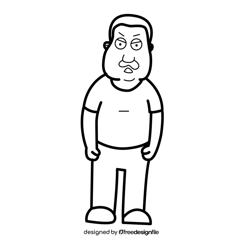 Family Guy Tom Tucker cartoon character drawing black and white clipart ...