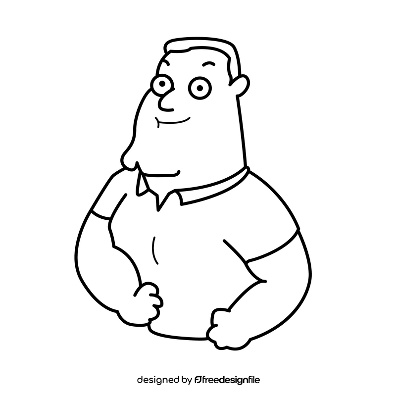 Family Guy Joe Swanson drawing black and white clipart
