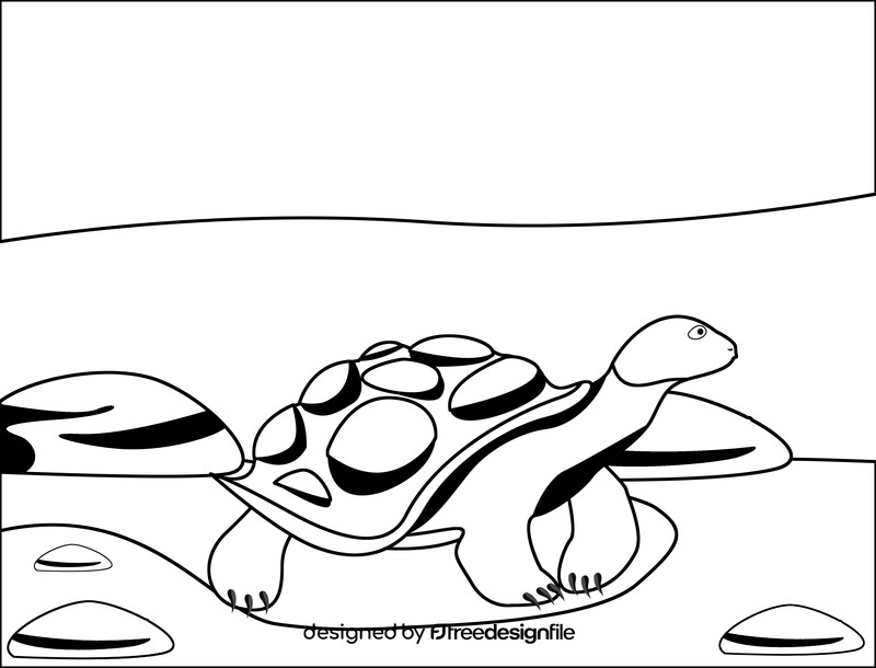 Turtle black and white vector